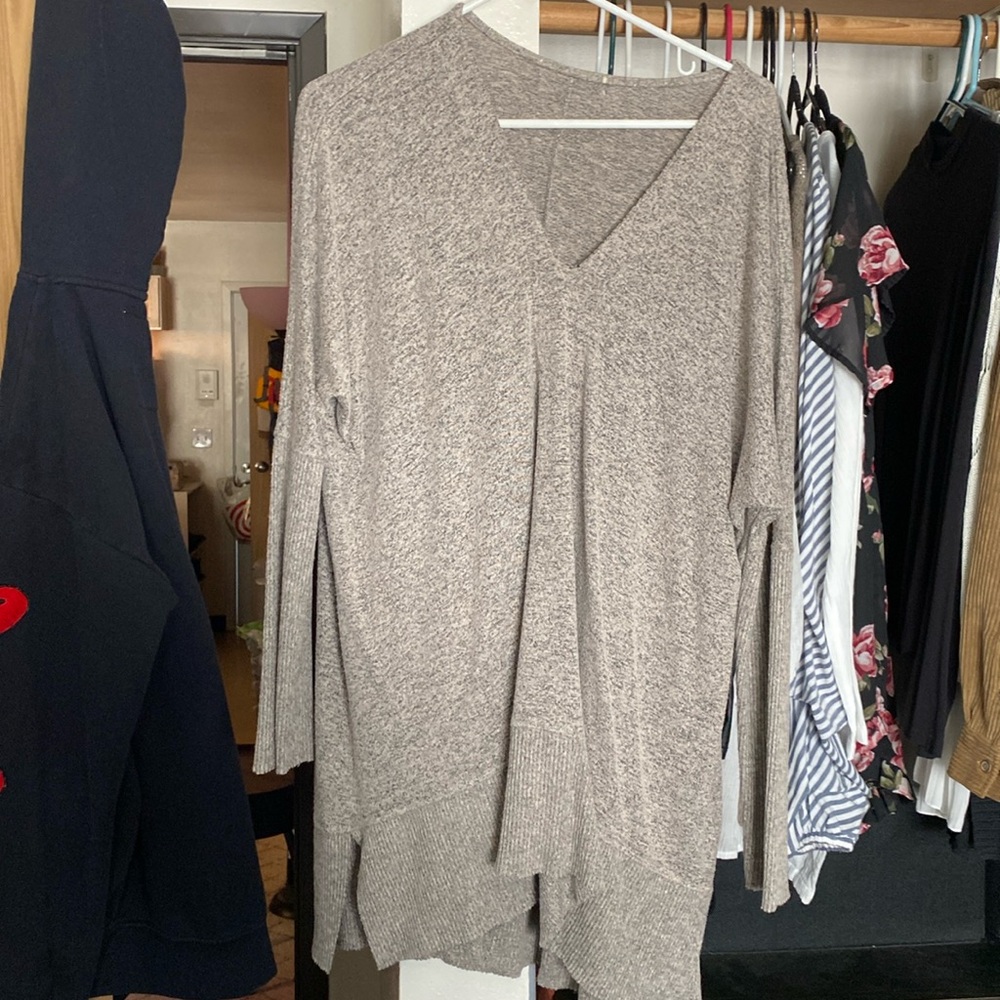 V Neck Sweater With Slits